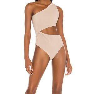 NWOT Beach Riot Sparkly Gold One Shoulder Monokini Swimsuit